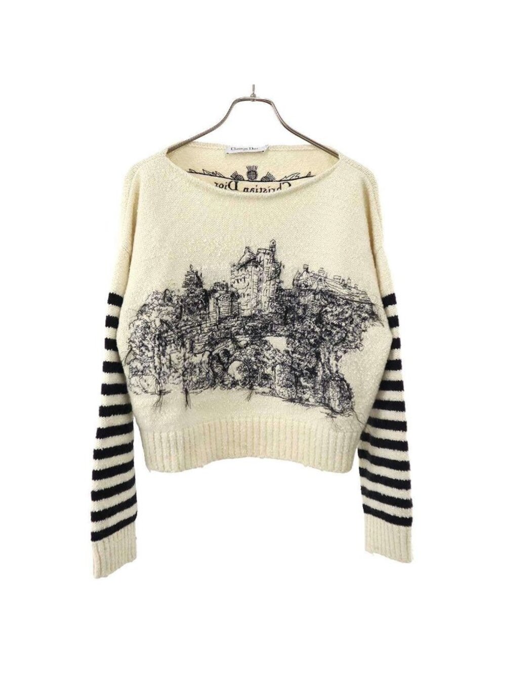 Dior Toile de Jouy Scottish Blend Knit Sweater Ivory Black - Picture 1 of 9